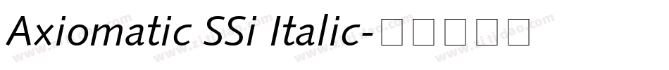 Axiomatic SSi Italic字体转换